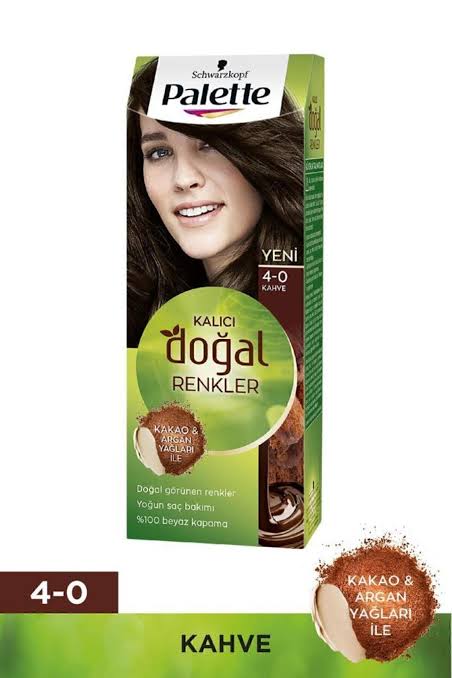 1 adet Palette Kalıcı Doğal Renkler Saç Boyası 4-0 Kahve
