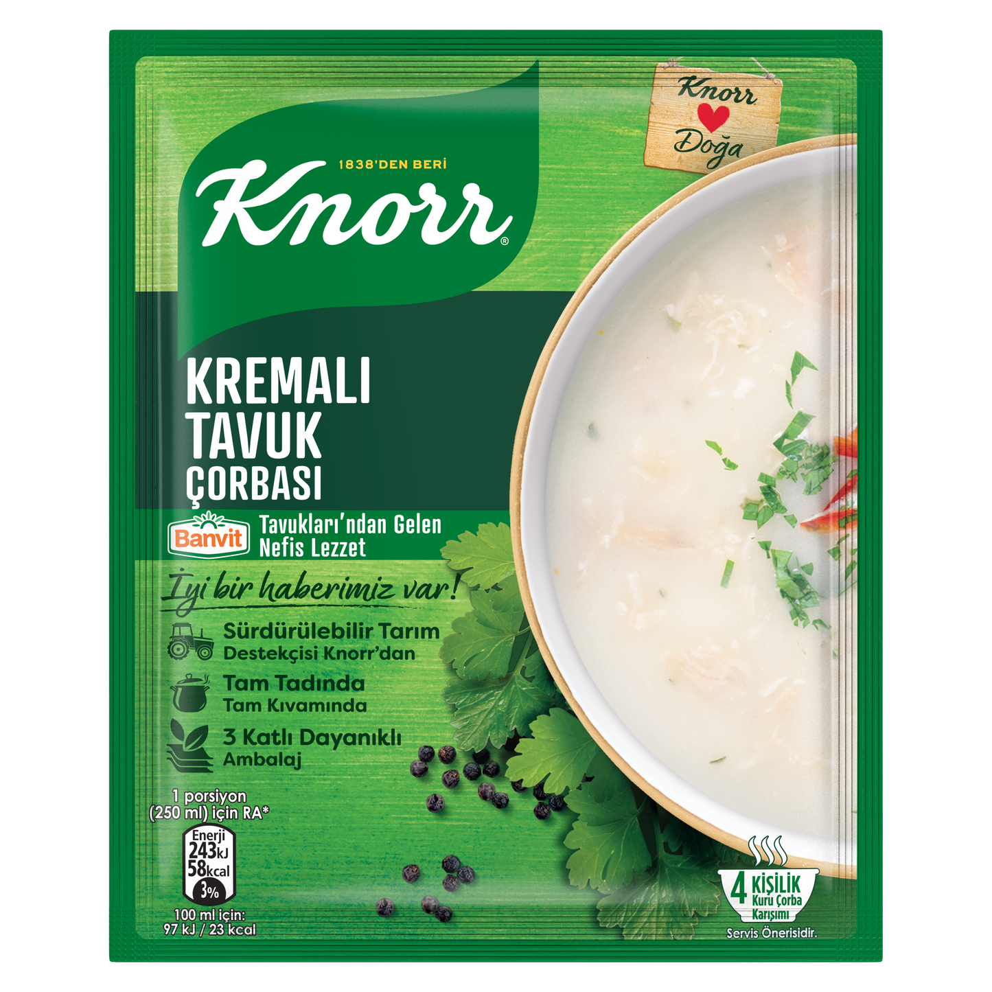1 paket x12 Knorr Kremalı Tavuk Çorbası