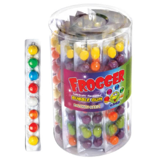 1 paket SAADET Frogger 8'li Top Meyveli Sakız 42'li Set