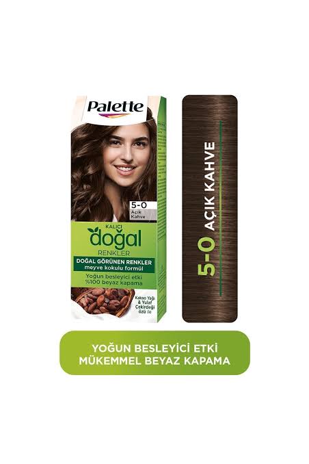 1 adet Palette Saç Boyası 5-0 Açık Kahve Kalıcı Doğal Renkler