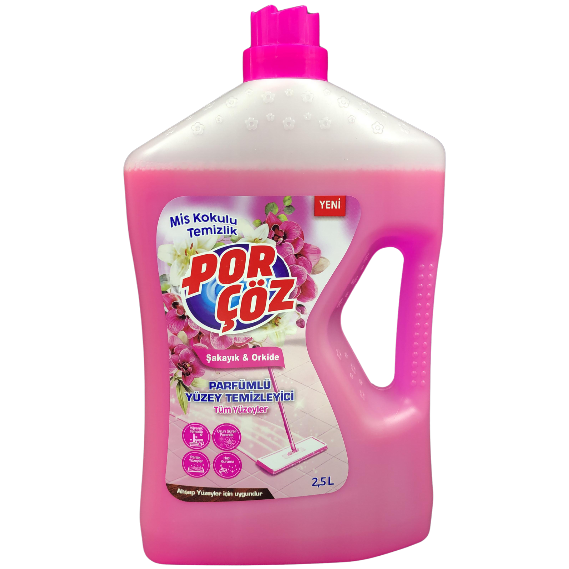 1 koli x 6 adet Porçöz Yüzey Temiz. 2500 Ml Şakayık&Orkide