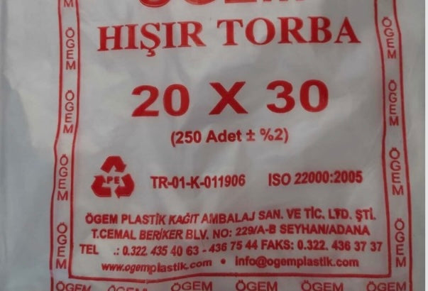 1 paket hışır poşet 20x30 250 adet