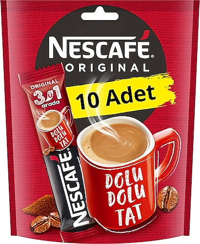 10 adet x10 adet Li Nescafe 3 ü 1 Arada 10'lu | normal nescafe gibi barkodlu