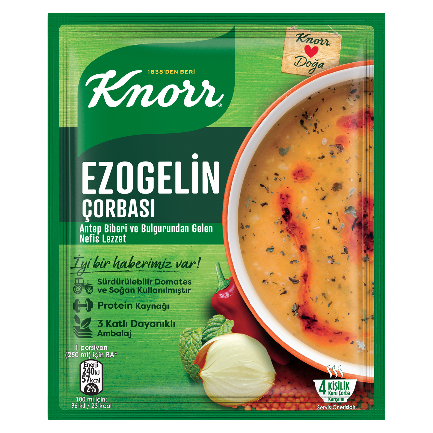 1 paketi 12 adet Knorr Ezogelin Çorbası
