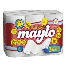 1 koli x4 Maylo 6lı 3 Katlı Kağıt Havlu