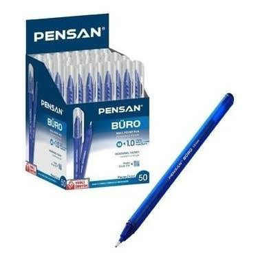 1 paket Pensan 2270 Tükenmez Kalem Büro 1 Mm Mavi PAKET 50 ADET)