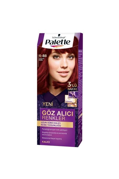 1 adet Palette Yoğun Göz Alıcı Renk Saç Boyas 6-88 Yoğun Kızıl