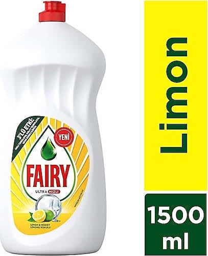 1 koli x9 Fairy Sıvı Bulaşık Deterjanı 1.500 ml Limon Elde