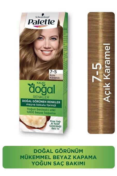 1 adet Palette Kalıcı Doğal Renkler 7-5 Açık Karamel