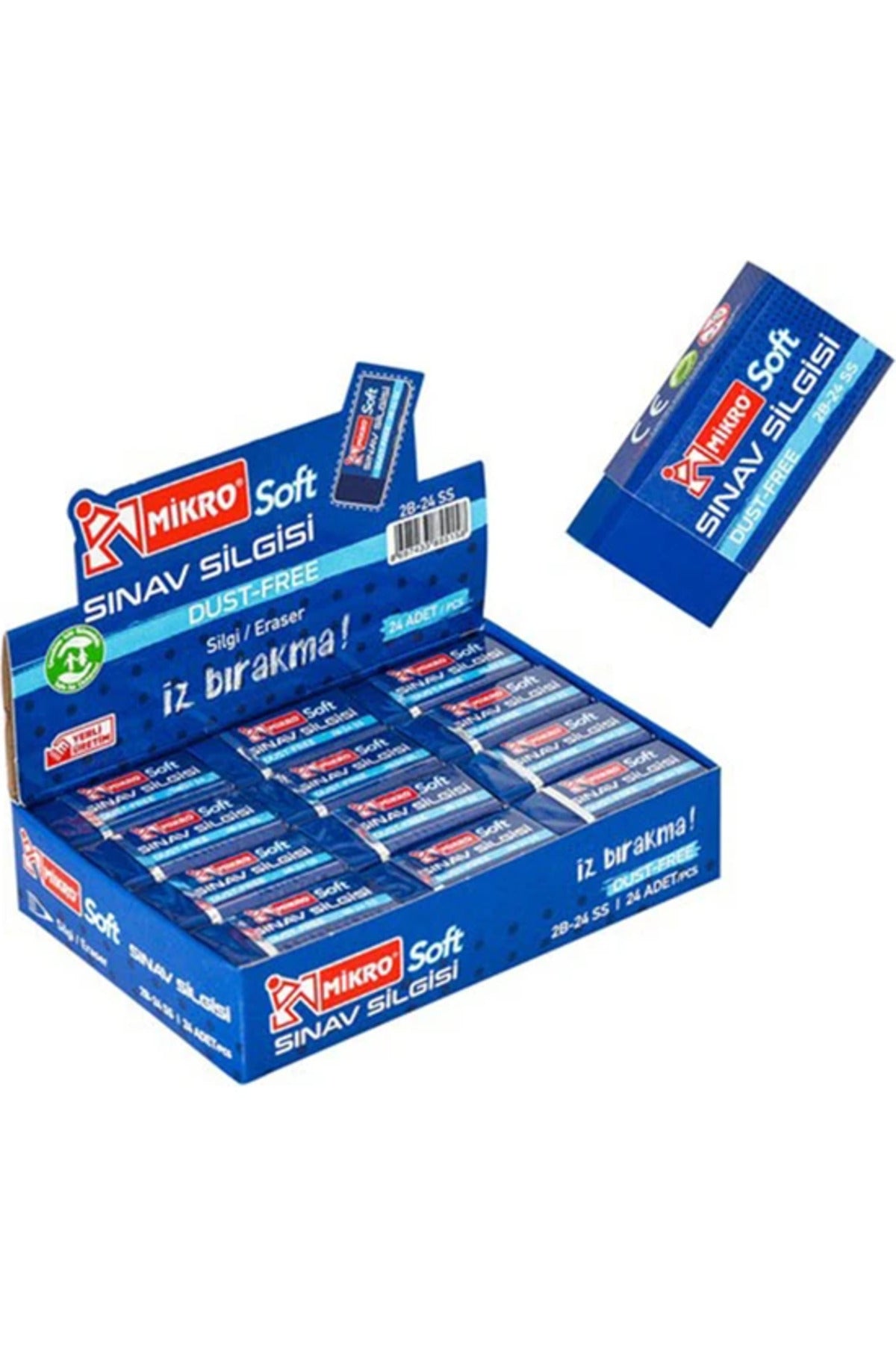 1 paket x24 mikro gold sınav silgi