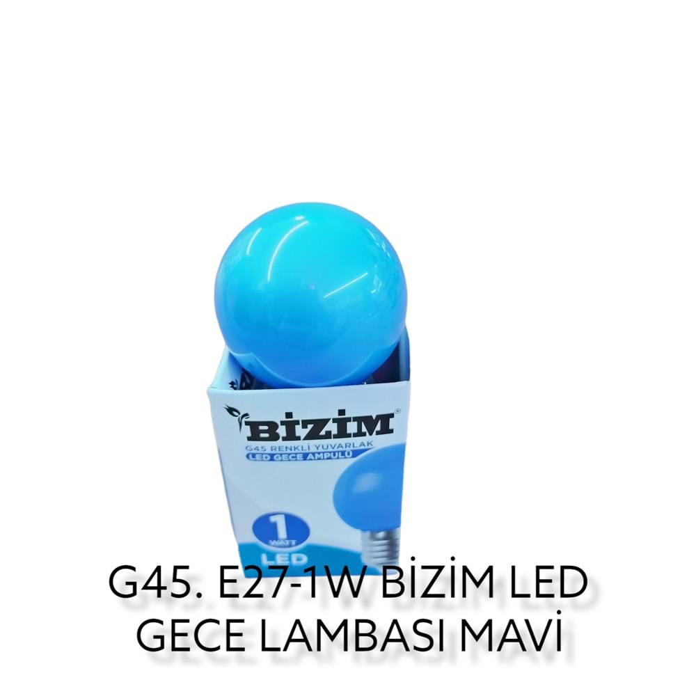 1 paket x10 adet Bizim Led Gece Lambası - Mavi