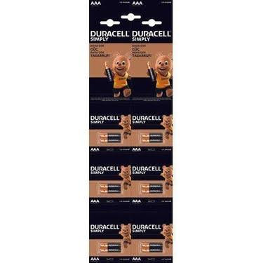 1 paket Duracell 20 Adet Kalem Pil 20Li Kartela