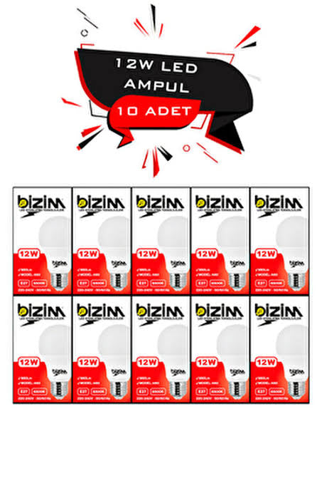 1 paket Bizim Led 12 w anpul X 10