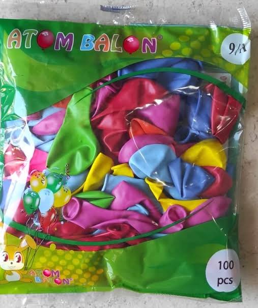 1 paket atom pastel 9-a balon düz renk karışık x100