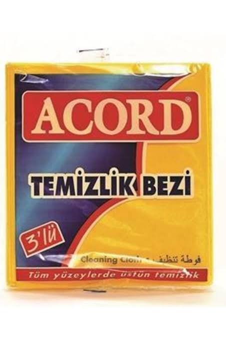 1 paket X12 Acord Sarı Temizlik Bezi 3'LÜ