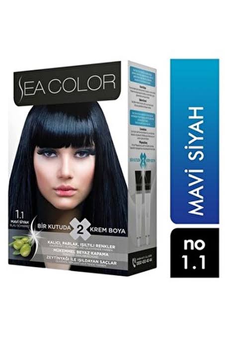 6 adet Sea Color Mavi Siyah 1-1 Saç Boyası
