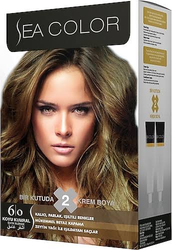 6 adet Sea Color Set Saç Boyası 6.0 Koyu Kumral