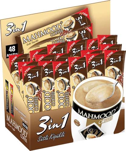 1 paket Mahmood Coffee 3'ü 1 Arada Sütlü Köpüklü 48'li Hazır kahve