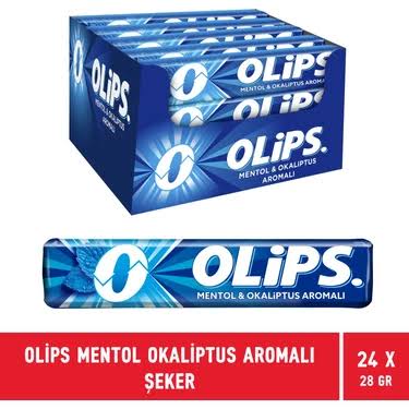 1 paket Olips Mentol Okaliptus MaviAromalı Şeker 28 gr - 24