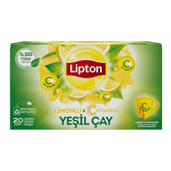 1 Paket x20 Lipton Yeşil Çay Limonlu Bitki Çayı
