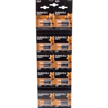 1 paket Duracell İnce AAA 20’li Kartela kumanda pili