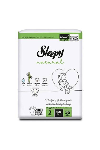 1 koli x5 Sleepy Natural Bebek Bezi No:3 56 Adet