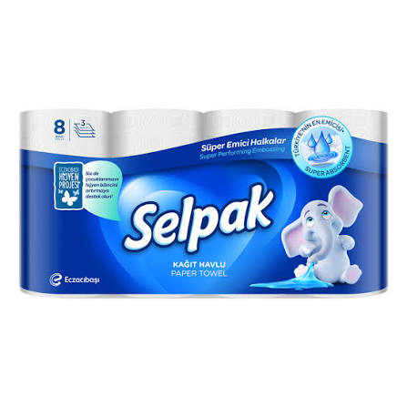 1 koli x3 Selpak Yağ Emici Kağıt 3 katlı Havlu 8'Li