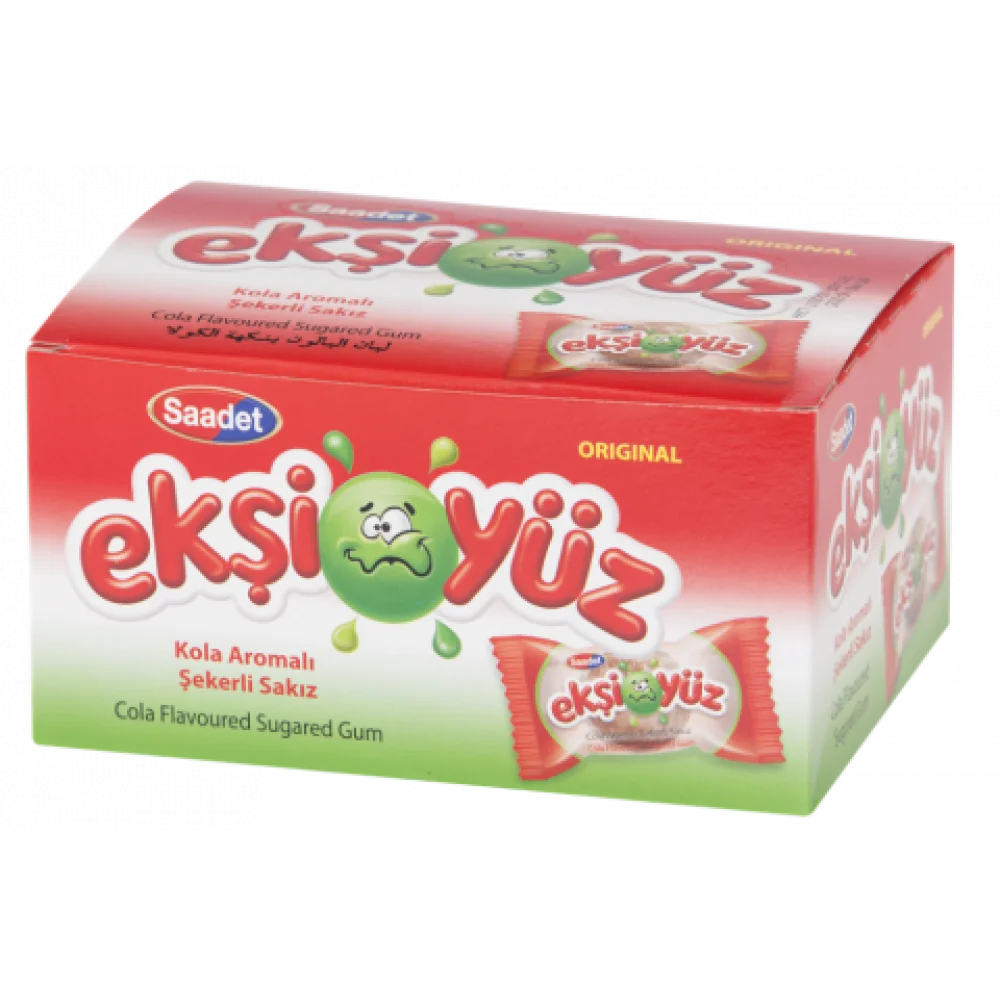 1 Paket x100 Ekşiyüz Kola Aromalı Şekerli Sakız