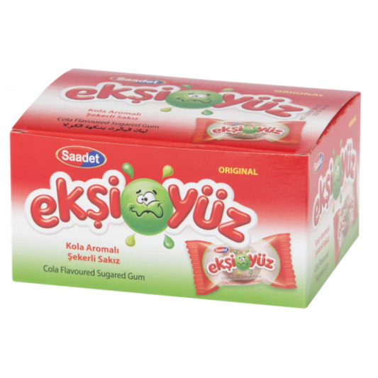1 Paket x100 Ekşiyüz Kola Aromalı Şekerli Sakız