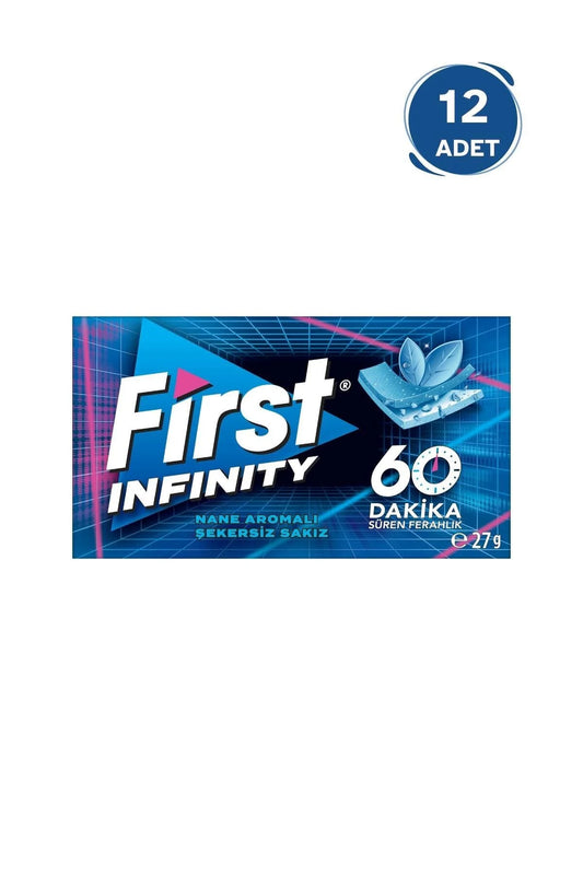 1 paket x12 First İnfinity 60 Dakika Nane Aromalı Şekersi Sakız 27GR