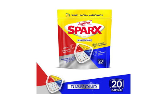 1 koli x7 Asperox Sparx Diamond 20’li bulaşık makinesi kapsülü.