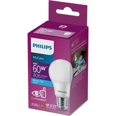 1 paket x12 Philips Led Ampül 27 Işık 8 Watt