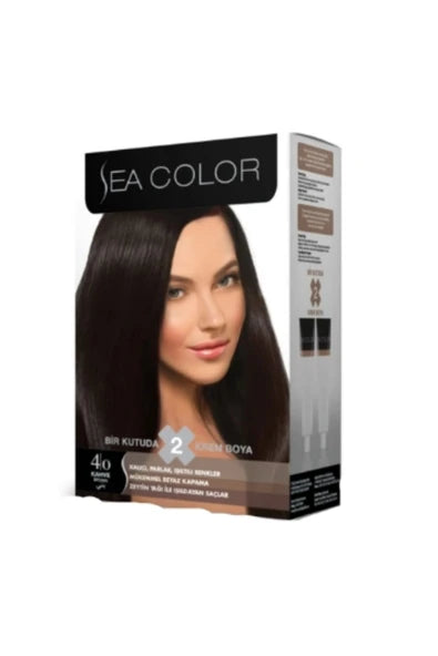 6 adet Sea Color Kit Saç Boyası Kahve 4.0