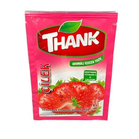1 paket x12 Thank Aromalı İçecek Tozu Çilek 12 Gr