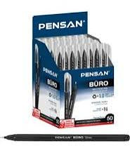 1 paket Pensan 2270 Tükenmez Kalem Büro 1 Mm Siyah  50 Adet