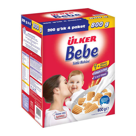 1 koli X4 Ülker Bebe Sütlü Bisküvi 800 G