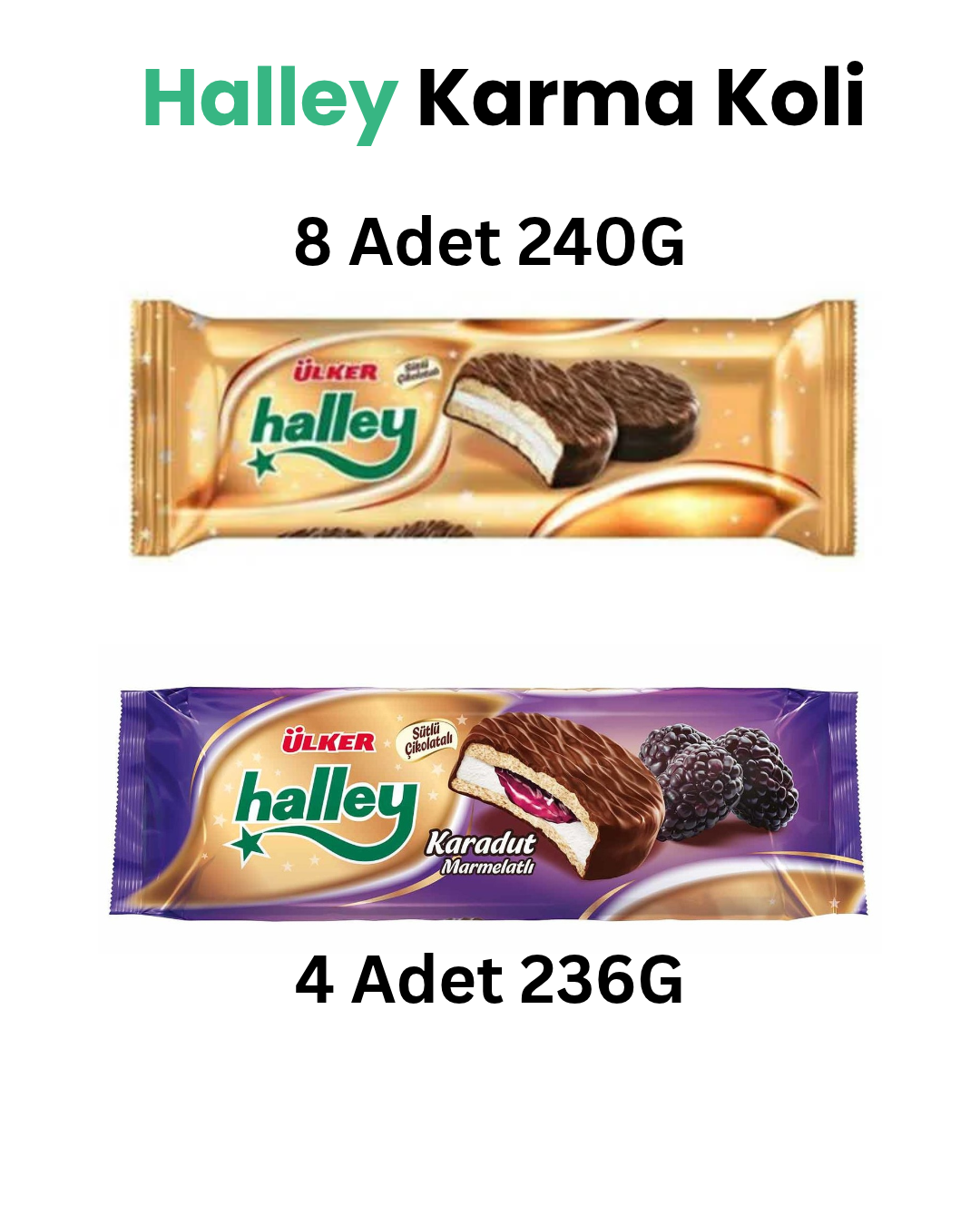 1 koli Ülker Halley Sütlü Çikolatalı Karma Koli 240GR x12