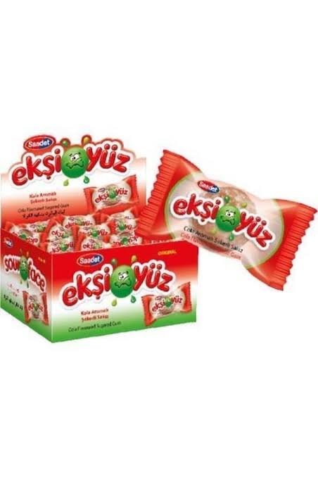 1 adet SAADET Ekşi Yüz Sakız 100 Adet  kola aromalı