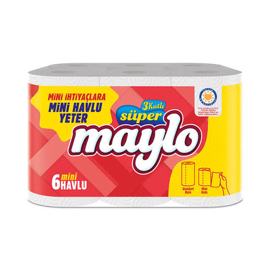 1 koli X4 Maylo Mini Havlu 3 Katlı 6'lı