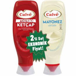 1 koli x8 Calve 550 ml Ketçap + 540 ml Mayonez