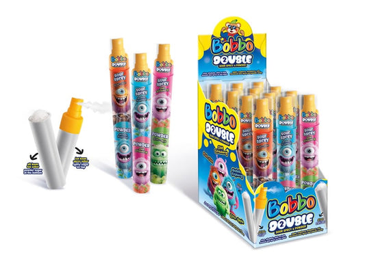 1 paket x12 Bobbo Double Ekşi Jely Sprey 80 Gr