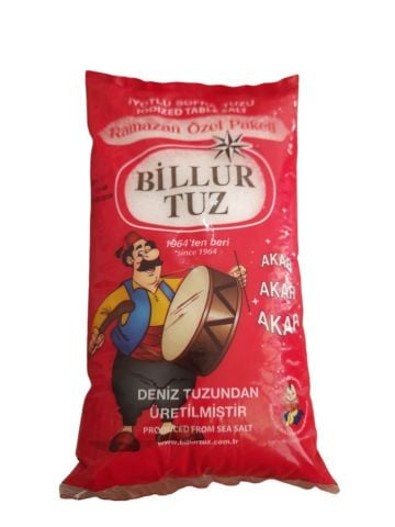 1 koli  x20 Billur Tuz Rafine İyotlu Sofra Tuzu 750 G Ramazana Özel Paket