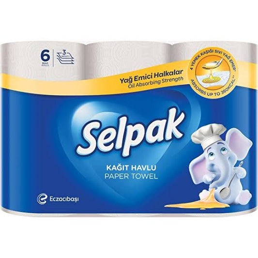 1 koli x4 Selpak Yağ Emici Kağıt 3 katlı Havlu 6’Lı