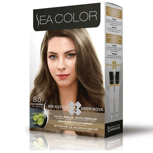 6 adet Sea Color 8-0 Açık Kumral Saç Boyası
