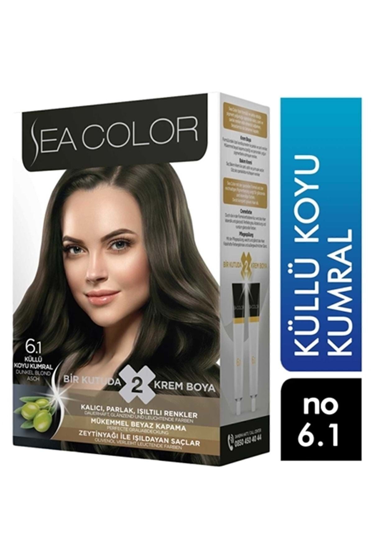 6 adet Sea Color 6.1 Küllü Koyu Kumral Saç Boyası