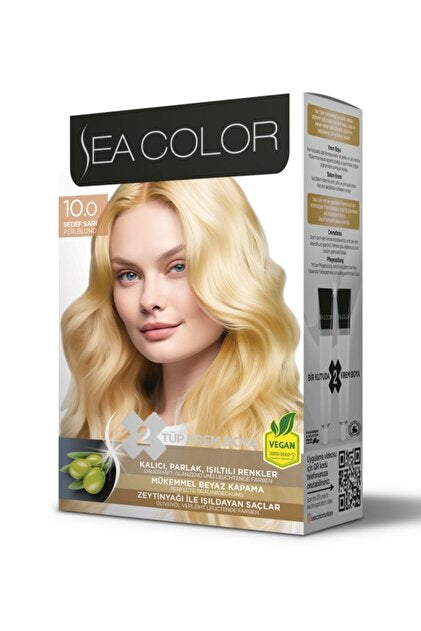 6 adet Sea Color 10.0 Sedef Sarı Saç Boyası