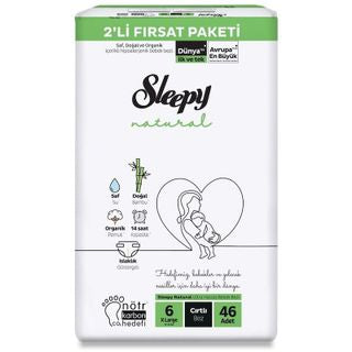 1 koli x3 Sleepy Natural No:6 XLarge 46 Adet Bebek Bezi