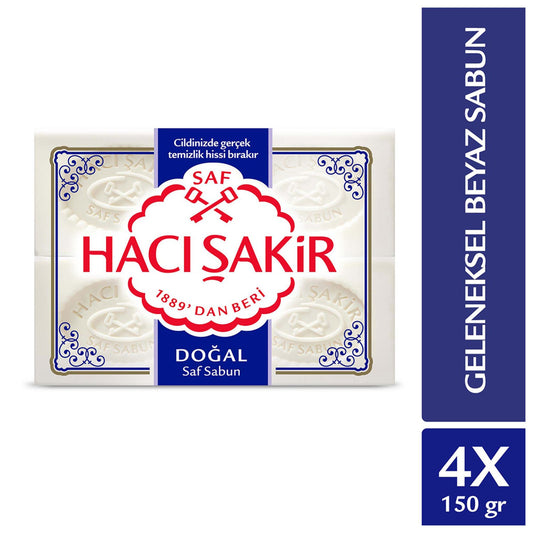 1 koli  x15 adet Hacı Şakir Doğal Beyaz Kalıp Sabun 4X150 G