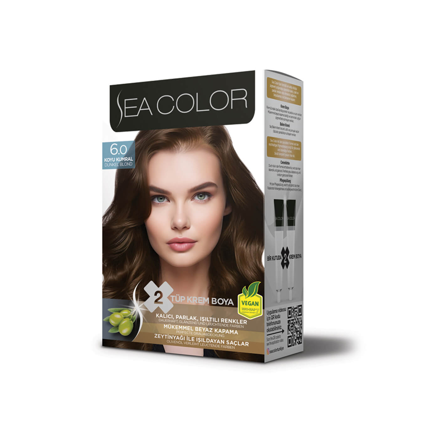 6 adet Sea Color Kit Boya 6.0 Koyu Kumral