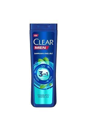 5 adet Clear Men 3 in 1 Şampuan & Duş Jeli Ferahlatıcı Mentol